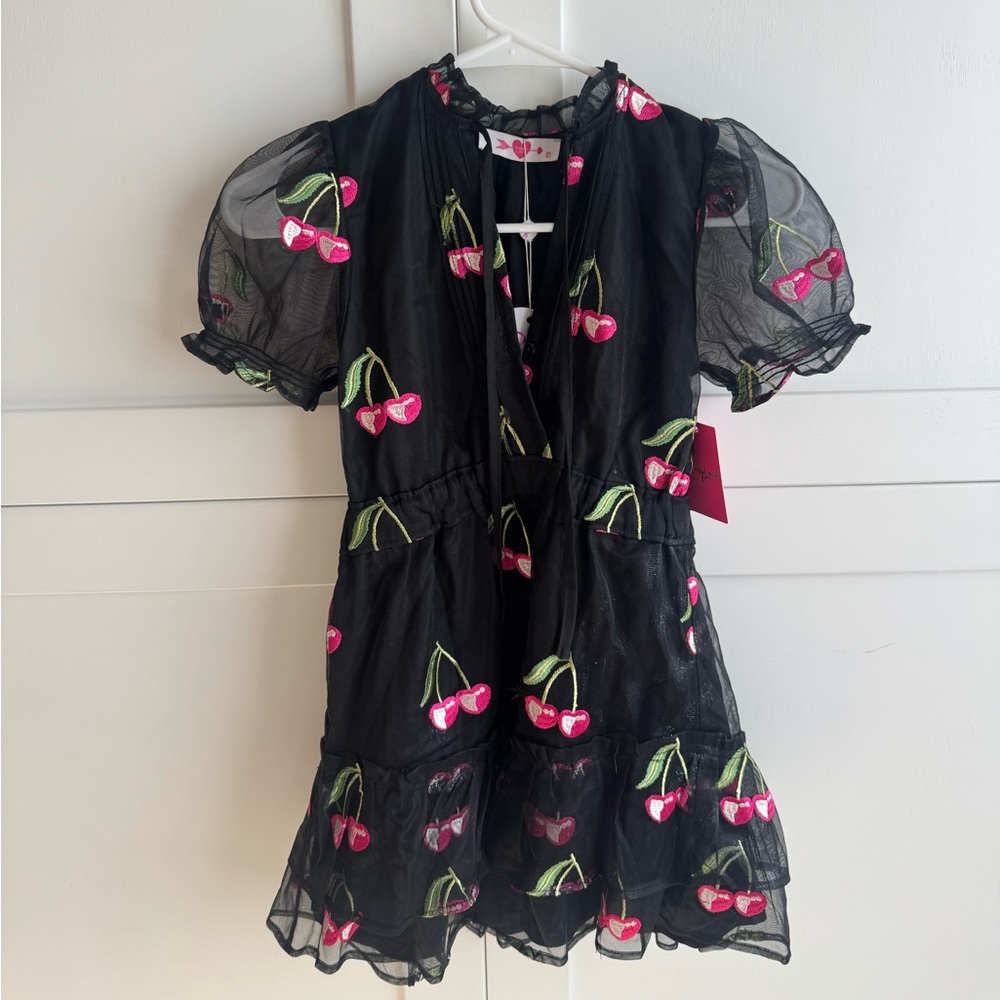 Buddy Love Black Dress with Cherry Embroidery